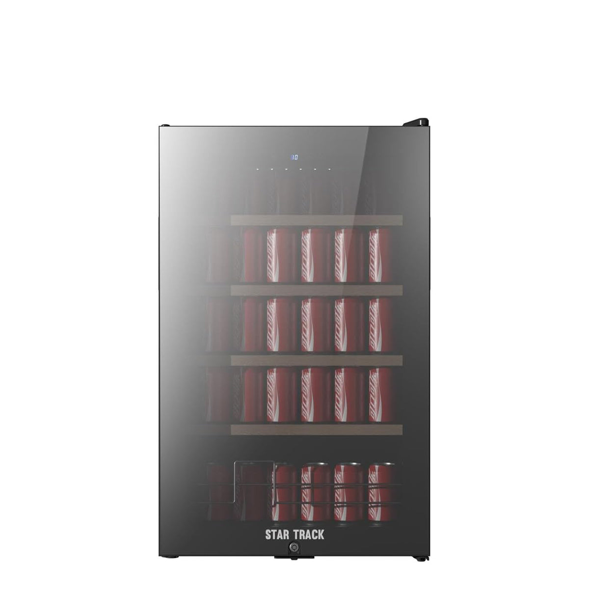 Star Track 115L Beverage Cooler with Glass Door Adjustable Shelves ST-HBC115-BW (Black)