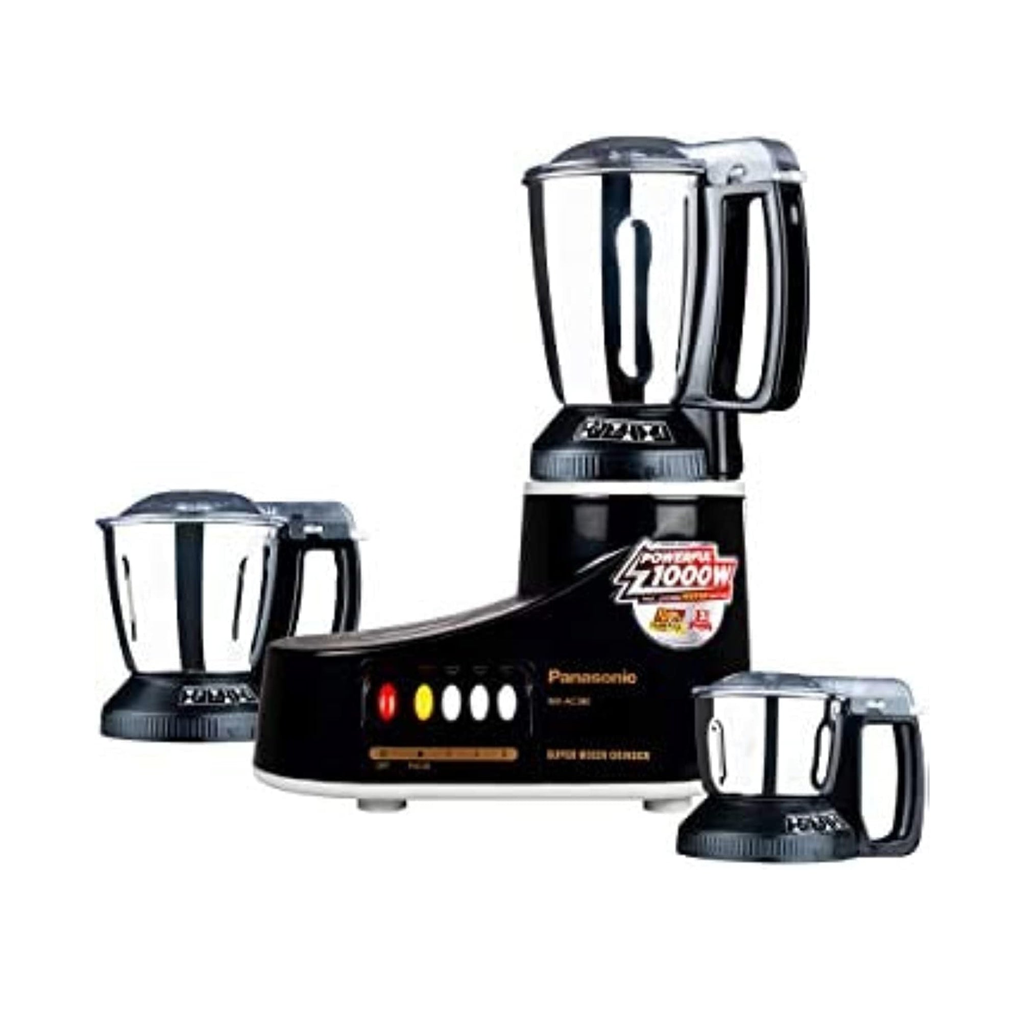 Panasonic Mixer Grinder 1000W 3 Stainless Steel Jars Samurai Blades 6-in-1 Function MX-AC300