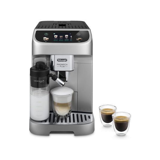 De'Longhi Magnifica Plus Fully Automatic Espresso Machine 24+ Hot & Iced Beverages LatteCrema Color Touch Display 13 Grinder Settings Twin Shot ECAM322.70.SB