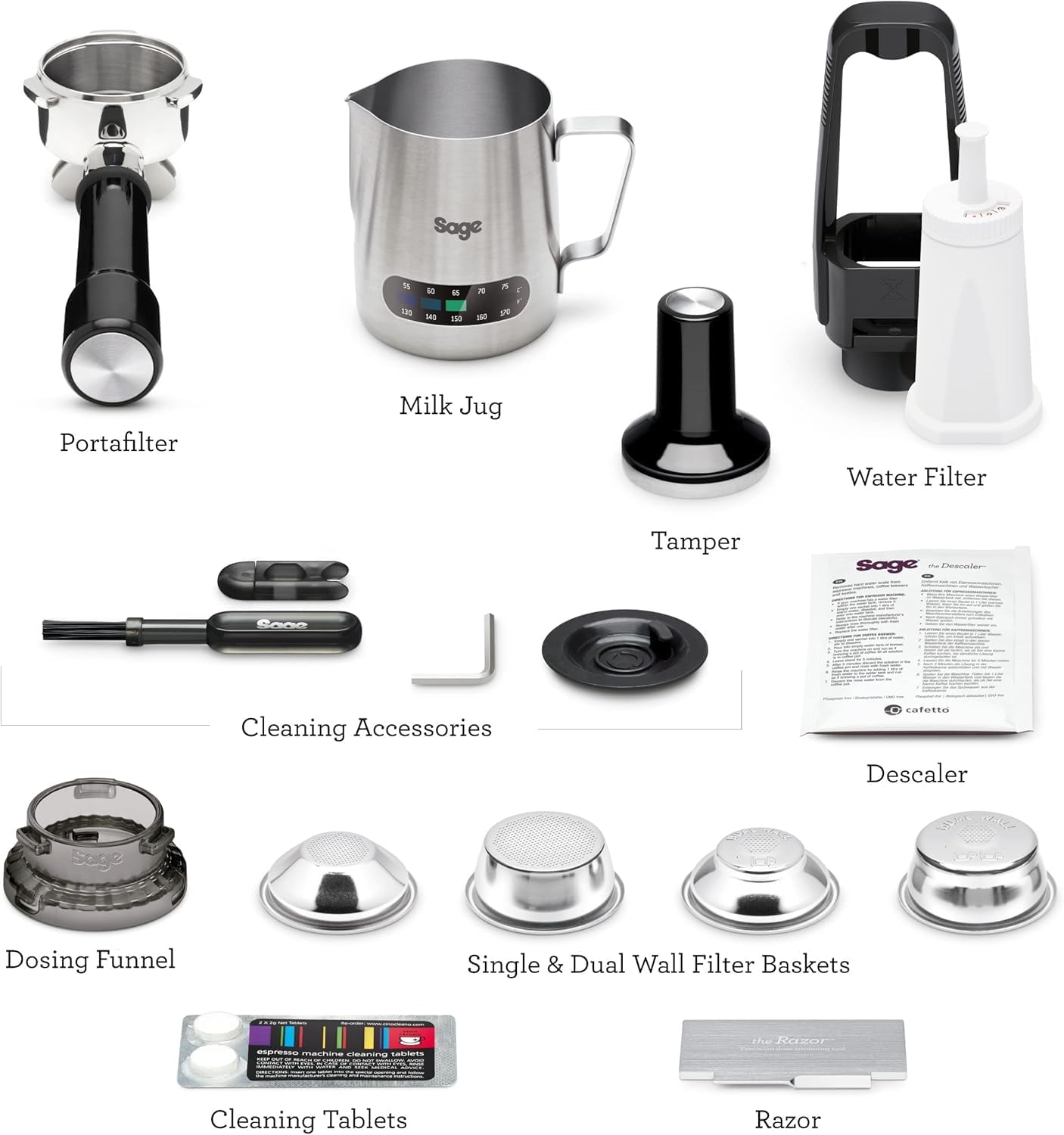 Sage - The Barista Express - Bean to Cup Coffee Machine with Grinder | Milk Frother, Brushed Stainless Steel - UAE Version, 2 Yr Warranty, Free Coffee from RAW