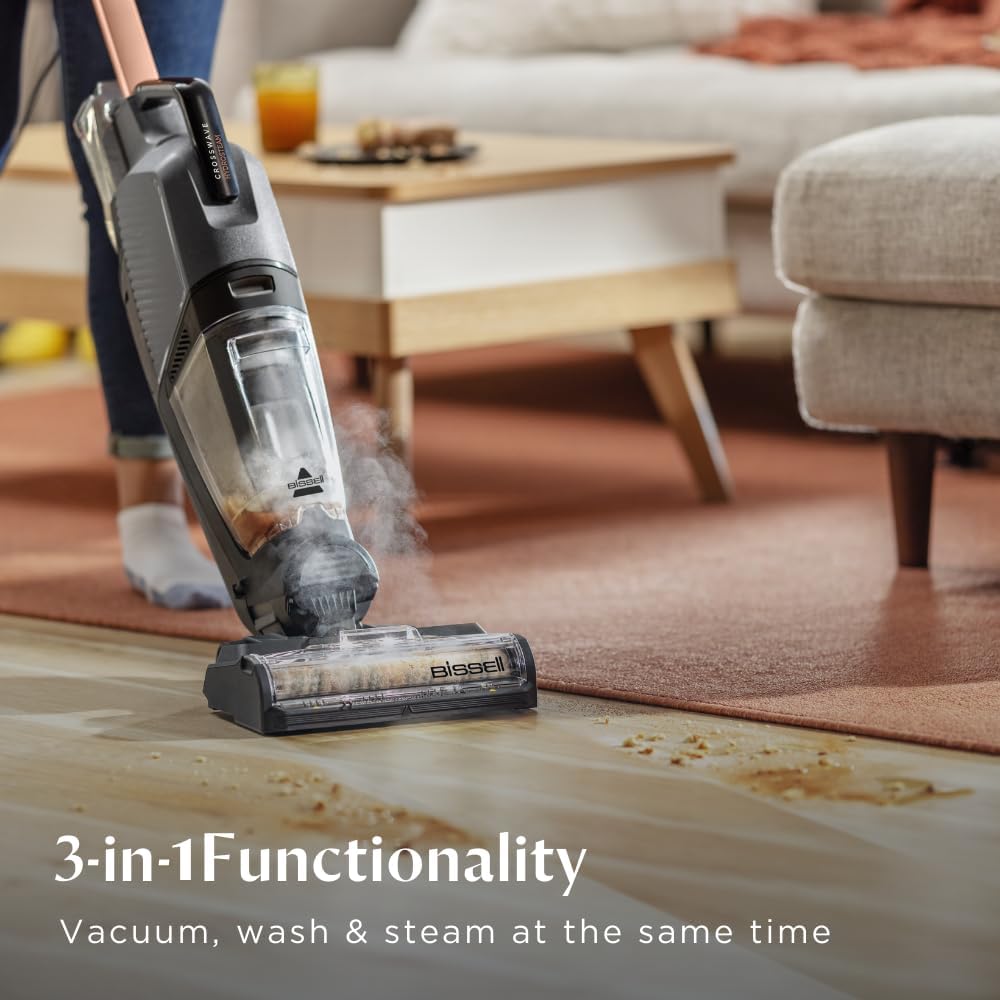 BISSELL CrossWave HydroSteam 3527E – Wet & Dry All-in-One Vacuum, Mop and Steam with the Power of Hydrosteam Technology. For use on Tiles, Wood Floors, Rubber Floor & Mats | 2-Year BISSELL Warranty