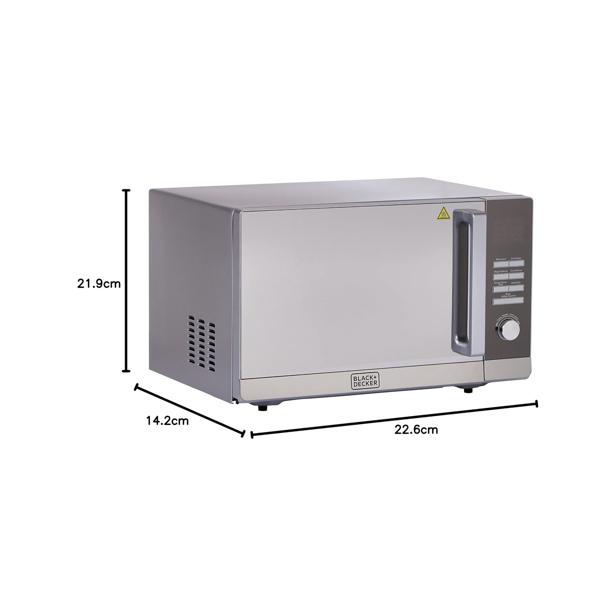 BLACK+DECKER 30 Liter Digital Microwave Oven with Grill – 900W Auto Menu Defrost Function Mirror Finish MZ2010P-B5