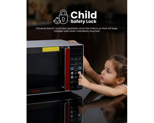 Geepas GMO1876 27L Digital Microwave Oven, 900W, Child Lock