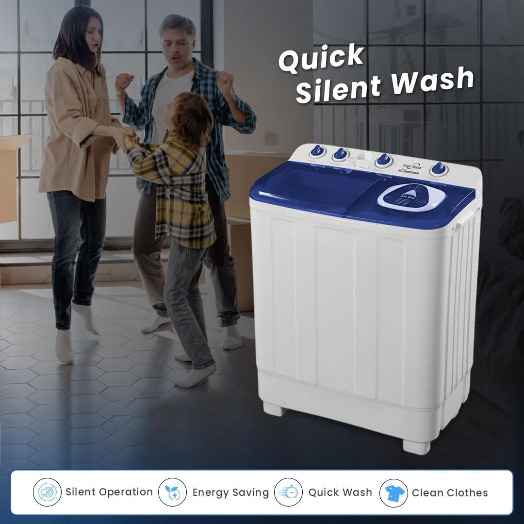 Star Track Twin Tub Washing Machine 13KG – Semi Automatic Spin Dry Energy Efficient SW-1300B1-TK