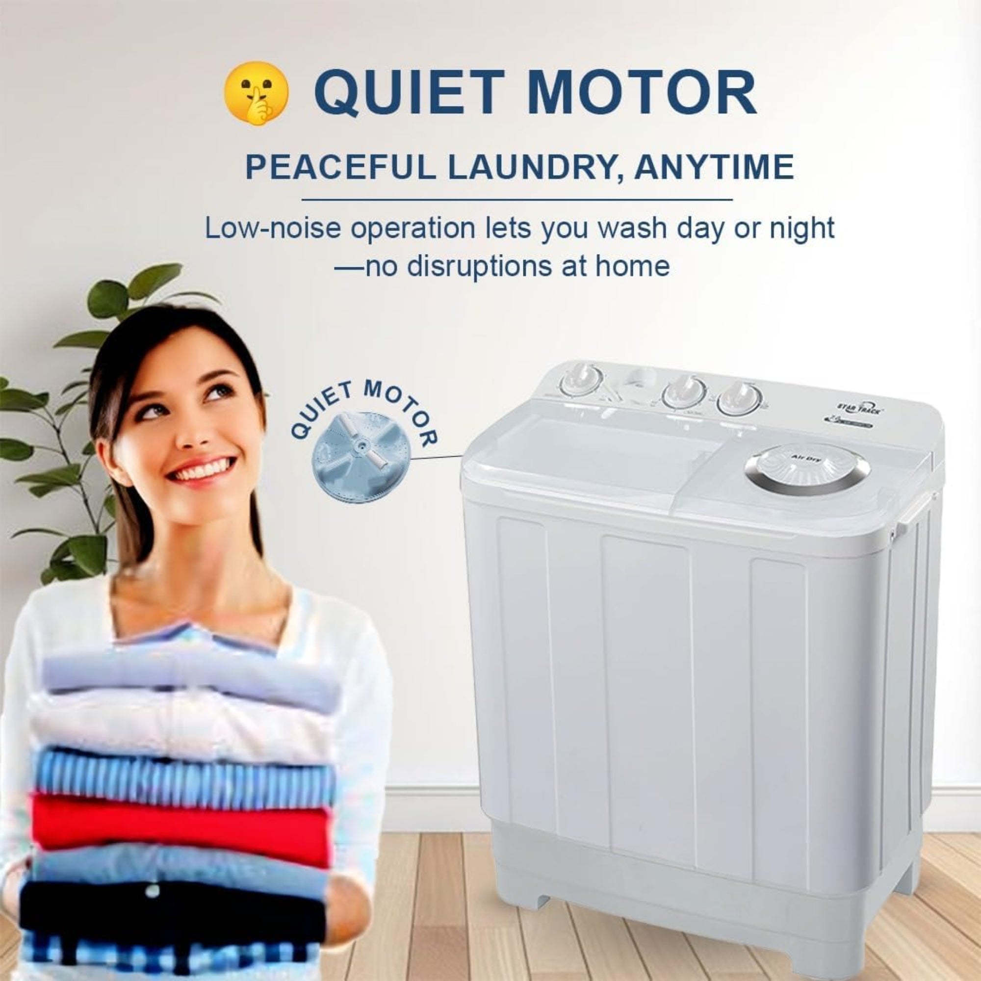 Star Track 7KG Twin Tub Semi-Automatic Washing Machine with Spin Dryer & Lint Filter – SW-700W1TK (WHITE)