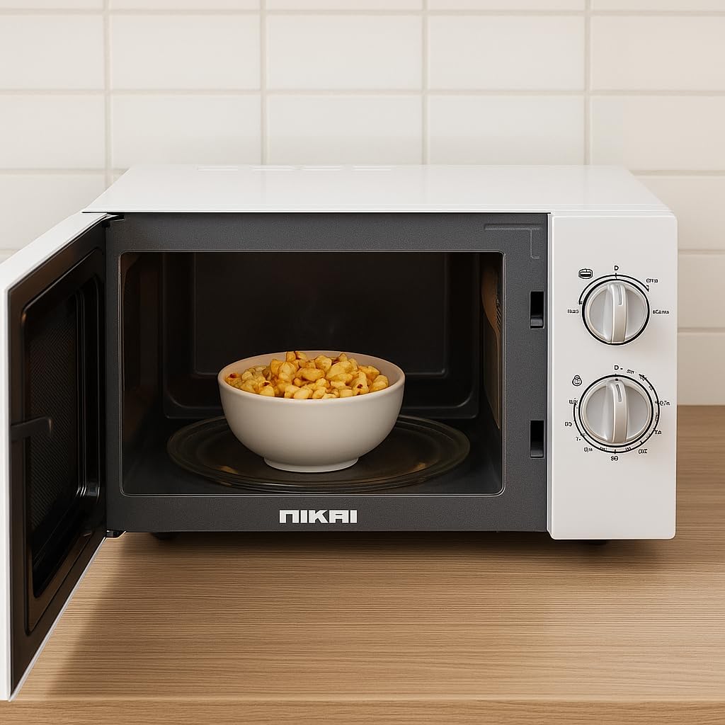 Nikai 700W 30L Microwave Oven, Timer & Defrost Functions, Compact Design, NMO3010M