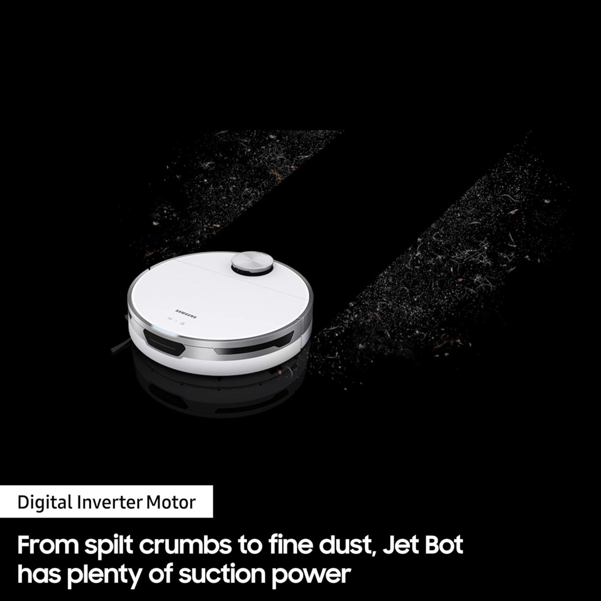 Samsung Jet Bot Robot Vacuum Cleaner – 60W Suction LiDAR Navigation Smart Control VR30T80313W (White)