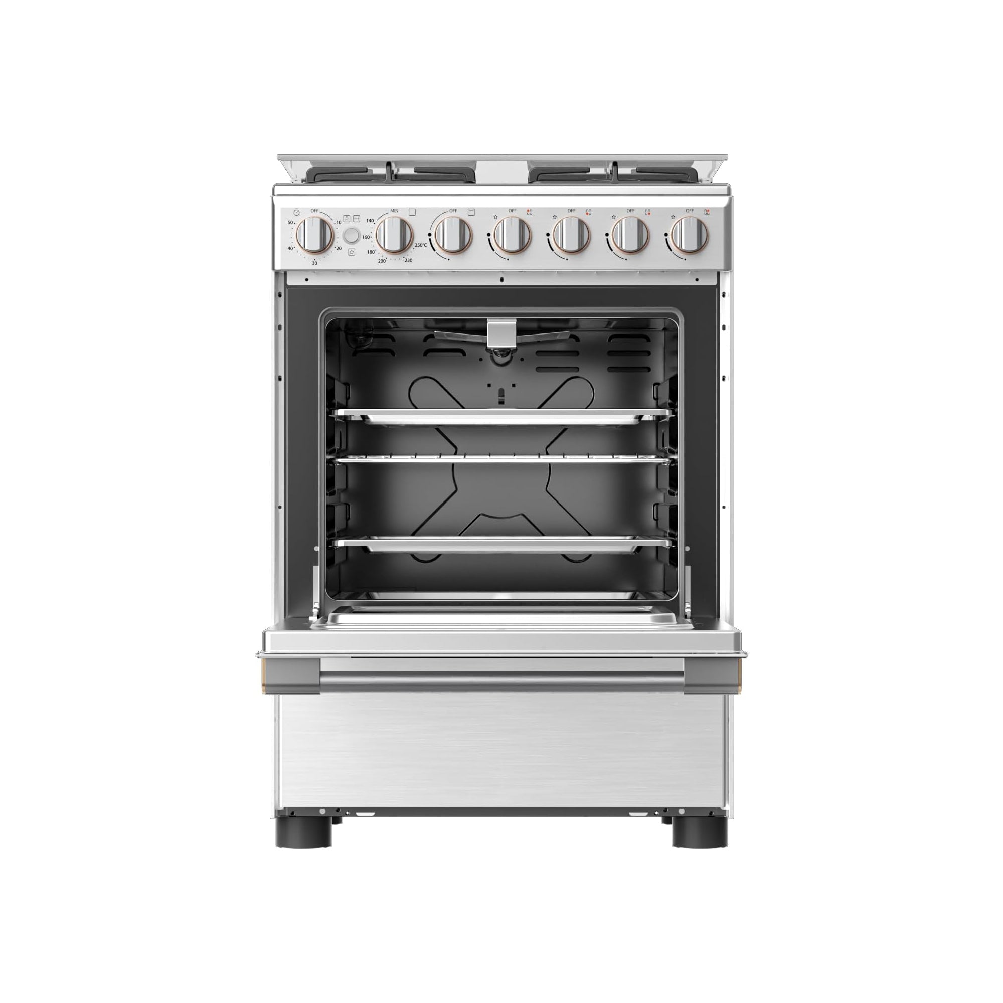 Toshiba Freestanding Gas Cooker 60x60cm 4 Burners Auto Ignition RB2-60G4GE (Stainless Steel)