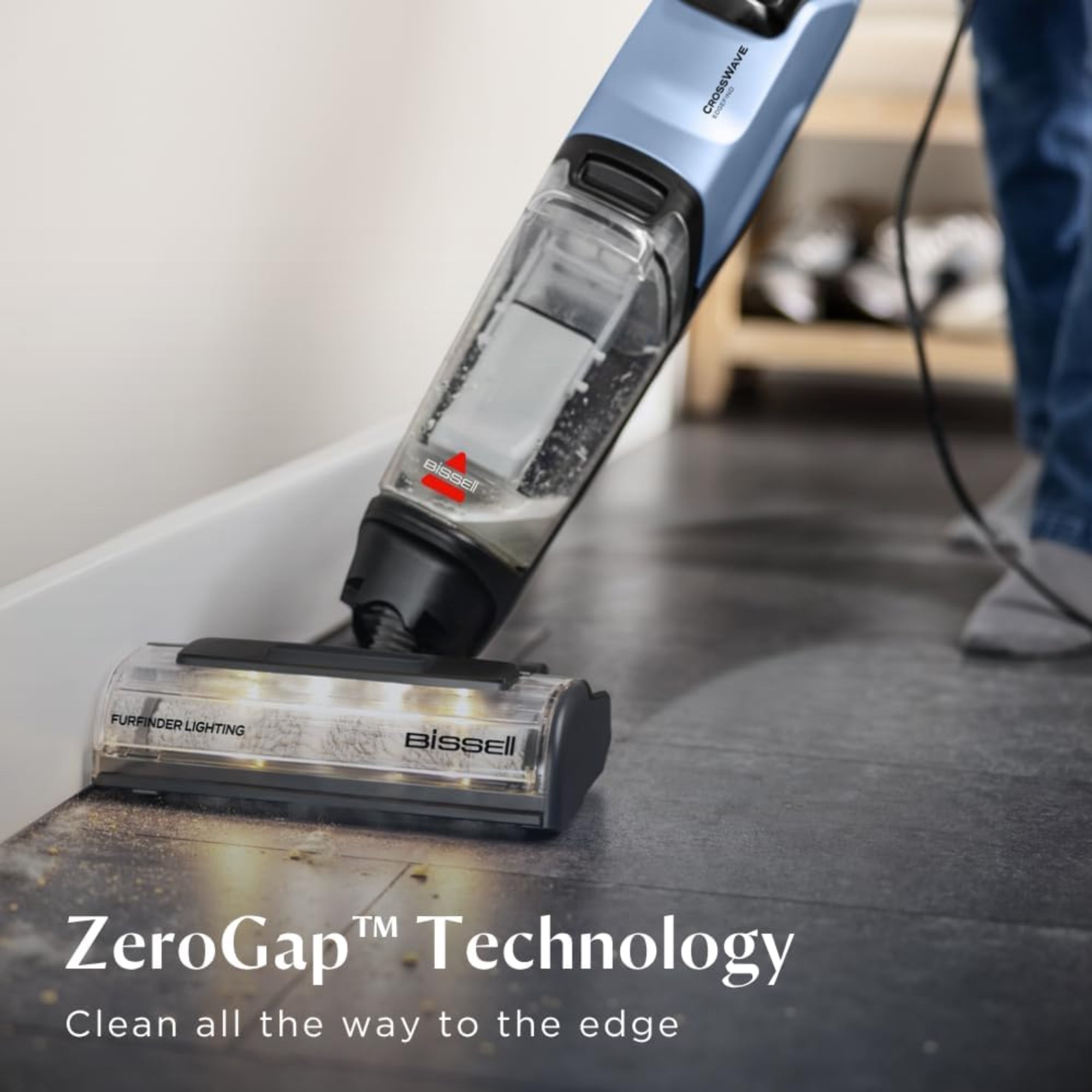 BISSELL CrossWave EdgeFind Wet & Dry Vacuum Cleaner ZeroGap Edge Cleaning FurFinder Headlights Self-Cleaning 4136K
