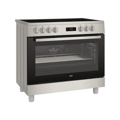 Beko 90×60 cm Freestanding Ceramic Electric Cooker with 5 Zones – 111 L Oven Stainless Steel GM17300GXNS