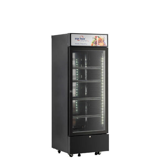 Star Track 350L Showcase Chiller Freezer Glass Door Adjustable Shelves Temperature Control ST-BCH350L