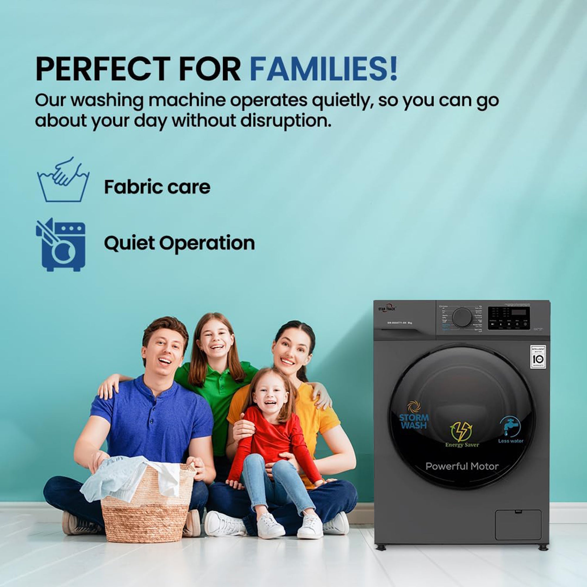 Star Track Front Load Washing Machine 9 kg Pure Clean Ultra-Wash & Smart Diagnosis SW-900ATT1-SK