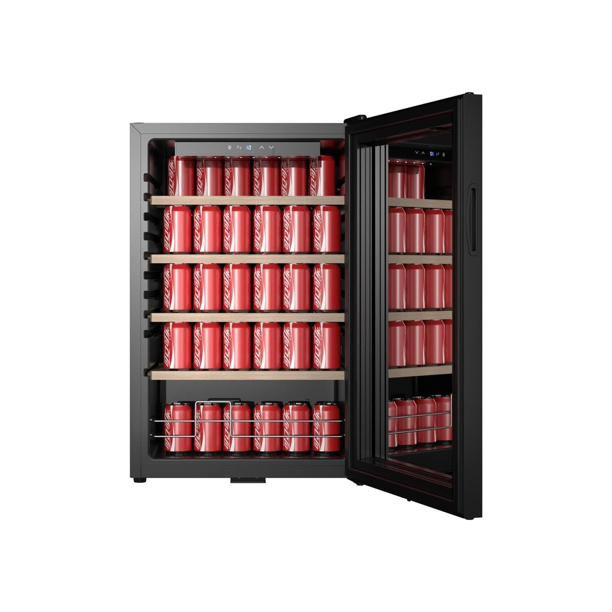 Star Track 115L Beverage Cooler with Glass Door Adjustable Shelves ST-HBC115-BW (Black)