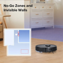 Roborock Q7 Max Robot Vacuum Cleaner with Mop, 4200Pa Strong Suction, Lidar Navigation, Multi-Level Mapping, No-Go&No-Mop Zones, 180mins Runtime, Works with Alexa, Perfect for Pet Hair(Black)