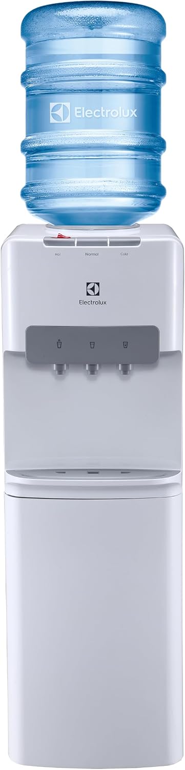 Electrolux Water Dispenser, Top Loading, 3-taps Equipped with Hot Cold and Ambient Temperature, Floor Standing, LED Indicator, Child Safety Lock for Faucet, Ideal for Home, Office & Pantry, EDBMFSXWG