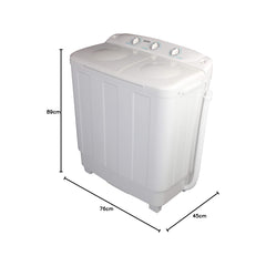 Geepas Twin Tub Washing Machine 7.2KG – Semi Automatic Ripple Pulsator Spin Dry GSWM6468