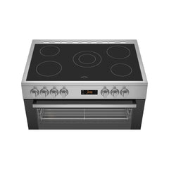 Beko 90×60 cm Freestanding Ceramic Electric Cooker with 5 Zones – 111 L Oven Stainless Steel GM17300GXNS