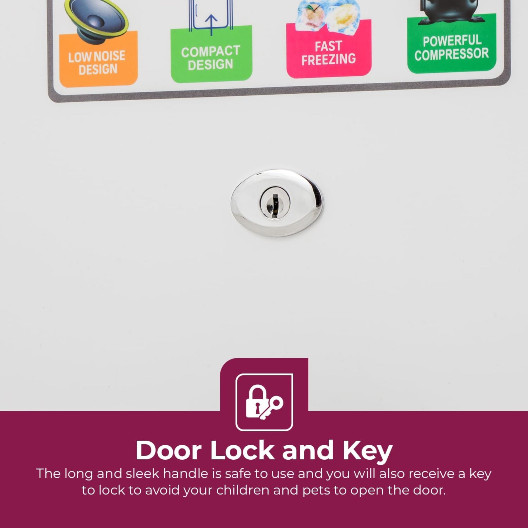 Geepas Mini Refrigerator 60L – Compact Design Adjustable Thermostat & Door Lock GRF654WPEN