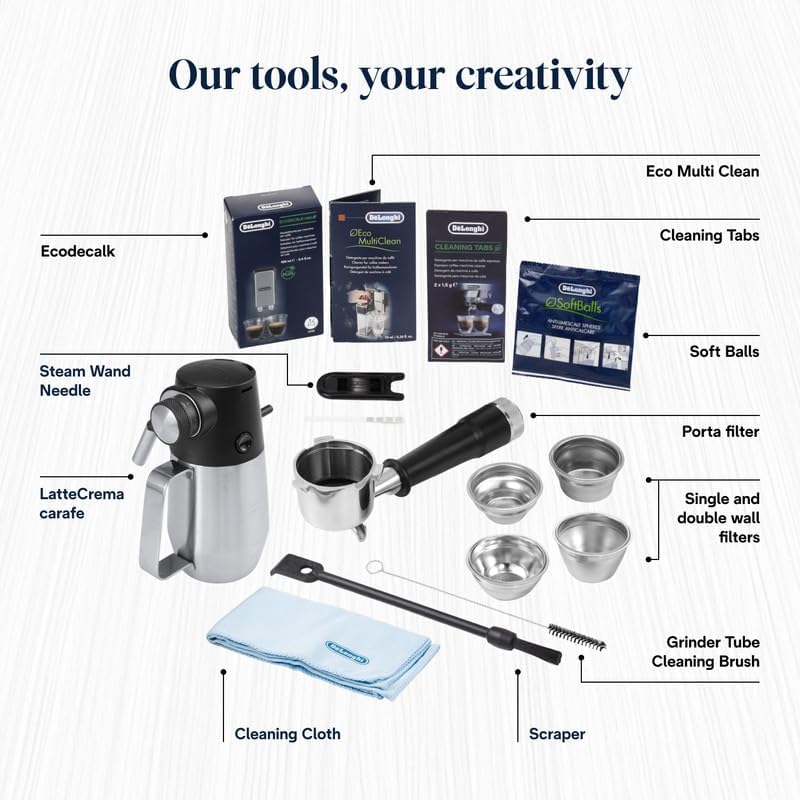 De'Longhi Barista Coffee Machine LA SPECIALISTA MAESTRO Cold Brew Espresso Machine with Cold Extraction, Digital Display, Auto Milk Frother, Barista Kit, Built-in Grinder & Tamping, 15 Bar EC9885.M