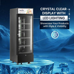 Star Track 350L Showcase Chiller Freezer Glass Door Adjustable Shelves Temperature Control ST-BCH350L