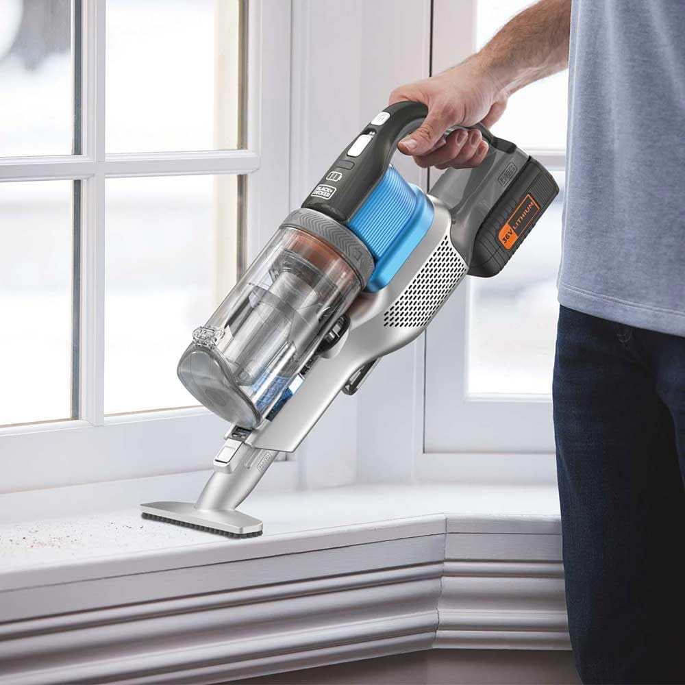 Black & Decker 36V 72Wh Cordless Stick Vacuum Cleaner 4in1, With 2.0Ah Lithium-Ion Battery, 40AW Suction Power, 750ml Dust Bowl A 80% Carpet Pickup POWERSERIES Extreme BHFEV362D-GB