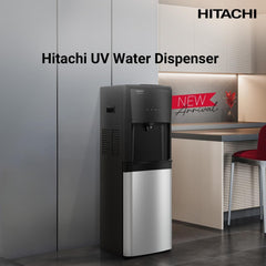 Hitachi UV Water Dispenser – Bottom Loading Compressor Cooling Hot & Cold Child Lock HWDB50000SV (Black/Stainless Steel)