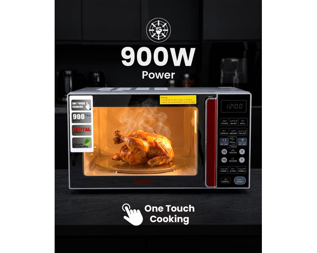 Geepas GMO1876 27L Digital Microwave Oven, 900W, Child Lock