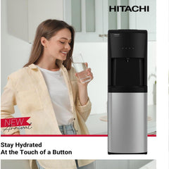 Hitachi UV Water Dispenser – Bottom Loading Compressor Cooling Hot & Cold Child Lock HWDB50000SV (Black/Stainless Steel)