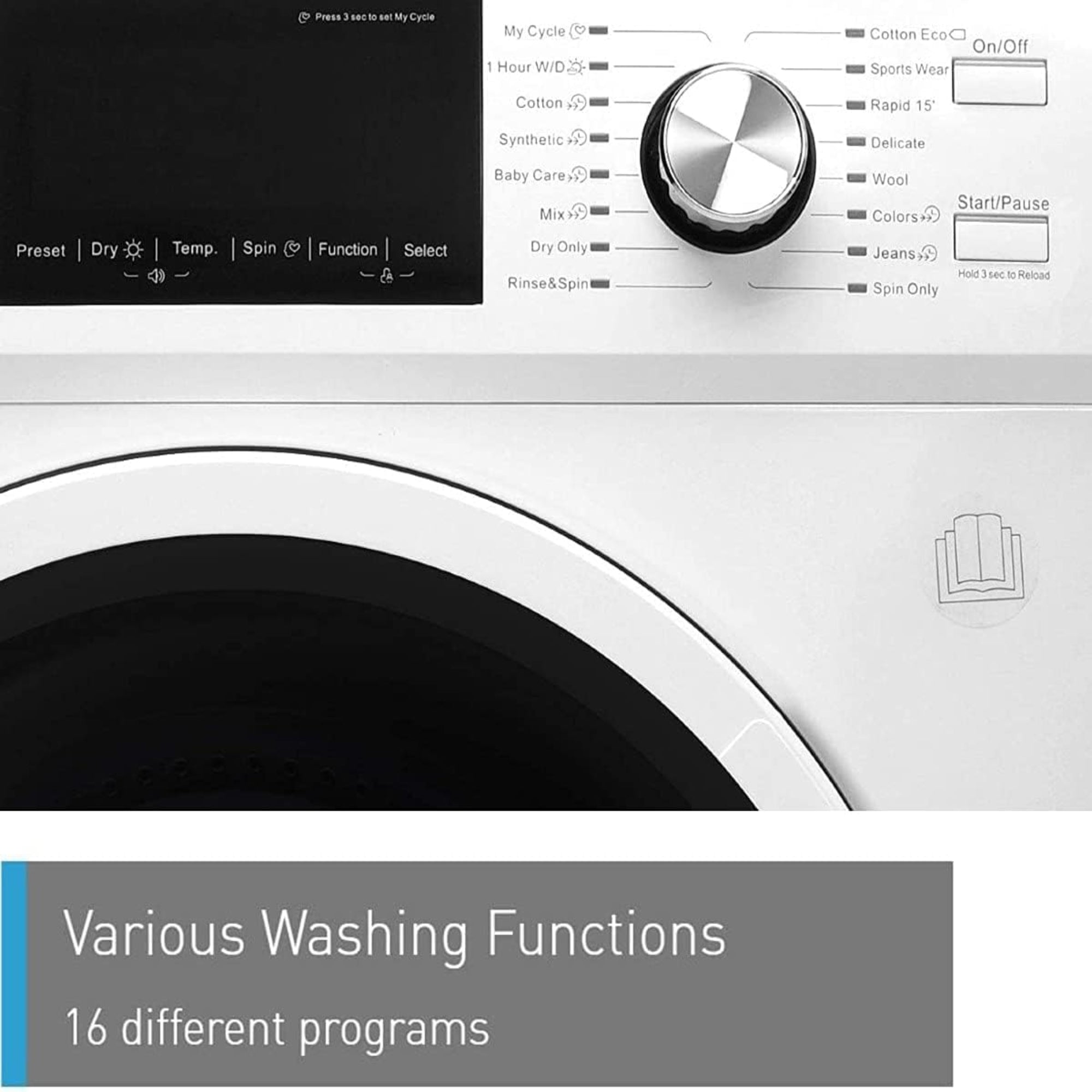 Panasonic 10/7 kg Washer Dryer – 1600 RPM Inverter Motor Abaya Wash Hygiene Care NA-S107M2WAE