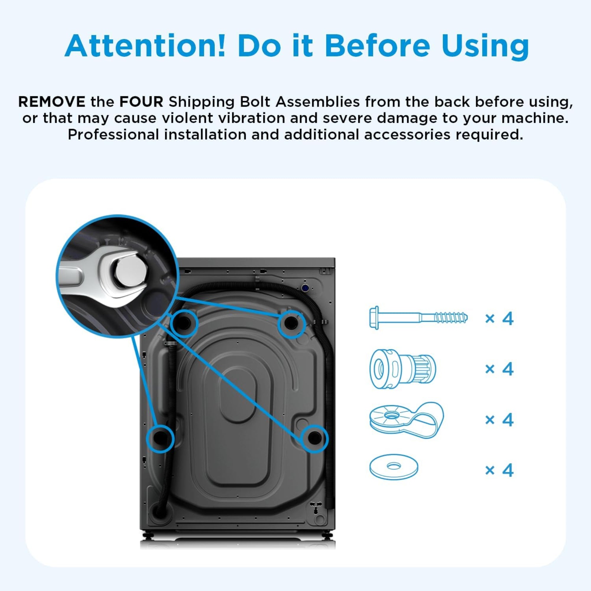 Midea 12 kg Front Load Washing Machine – 1400 RPM BLDC Inverter Steam Care Smart WiFi MF200W120WBTGCC