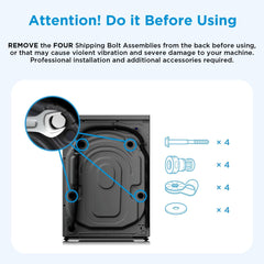 Midea 12 kg Front Load Washing Machine – 1400 RPM BLDC Inverter Steam Care Smart WiFi MF200W120WBTGCC