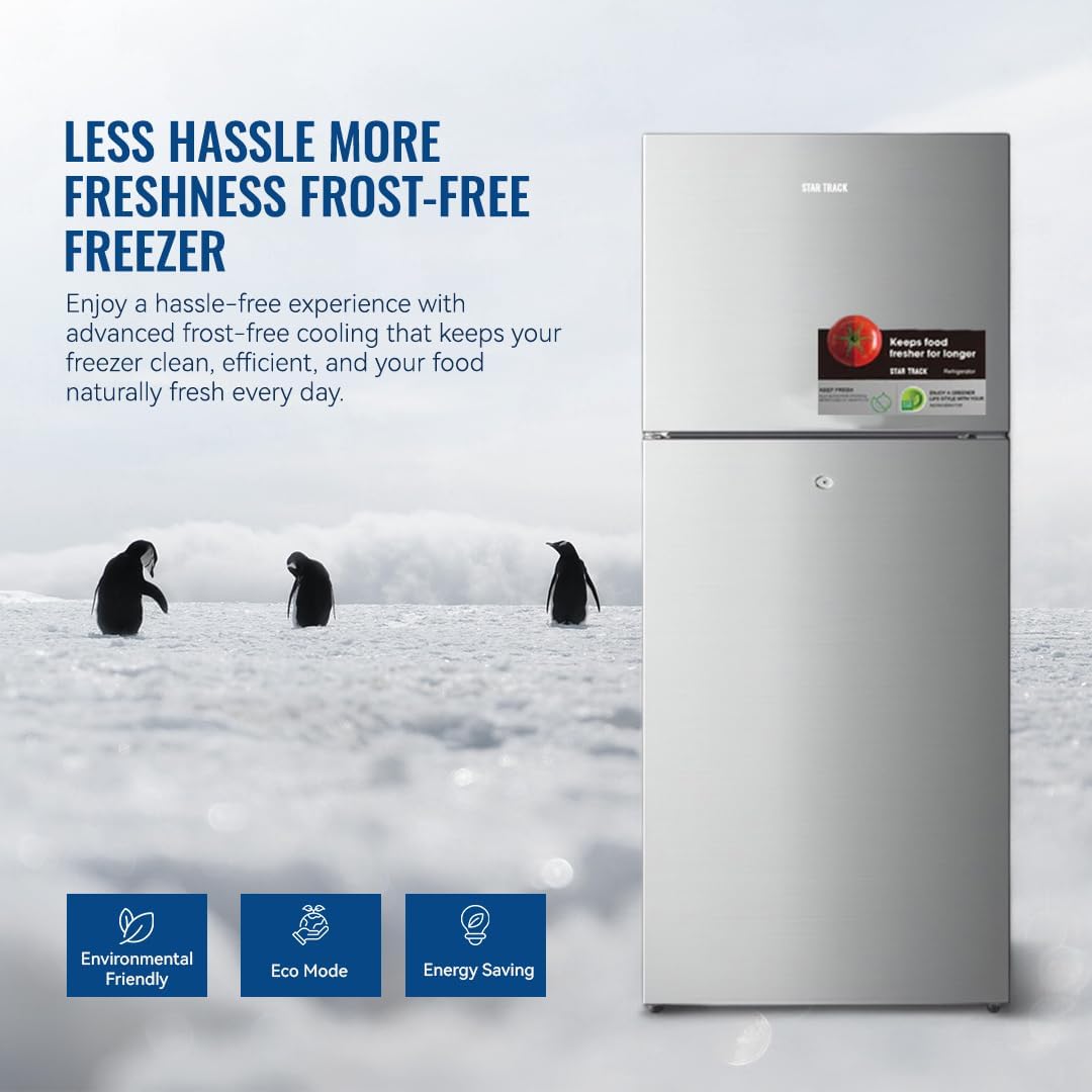 STAR TRACK Double Door Refrigerator 320L comes with Frost Free has Smart Sensor Technology has Air Flow Technology, ST-FRG-NSKE320