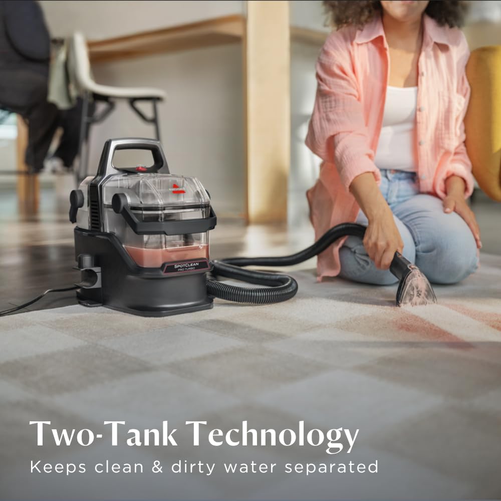BISSELL SpotClean Pro Turbo Portable Carpet & Upholstery Cleaner 17000Pa SmartMix Technology Dual Cleaning Modes 3911K