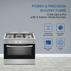 Star Track Freestanding Gas Cooker 90x60cm 5 Burners Full Safety Rotisserie Auto Ignition SG-KL9060-HI