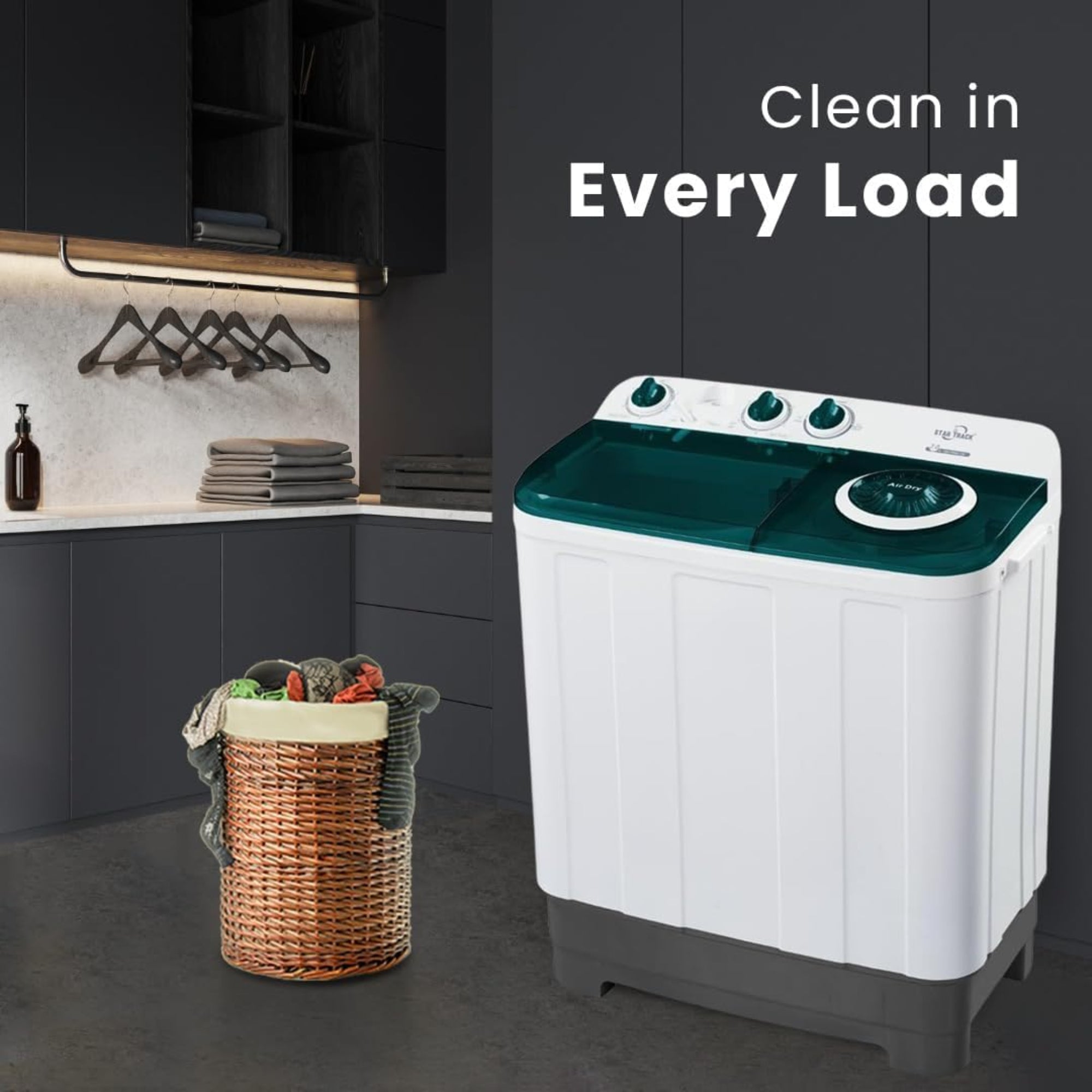 Star Track 7KG Twin Tub Semi-Automatic Washing Machine with Spin Dryer & Lint Filter – SW-700G1TK (WHITE)