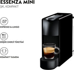 Nespresso Essenza Mini C30-EU2-BK-NE1 Capsules Espresso Machine, Black(C030BK)