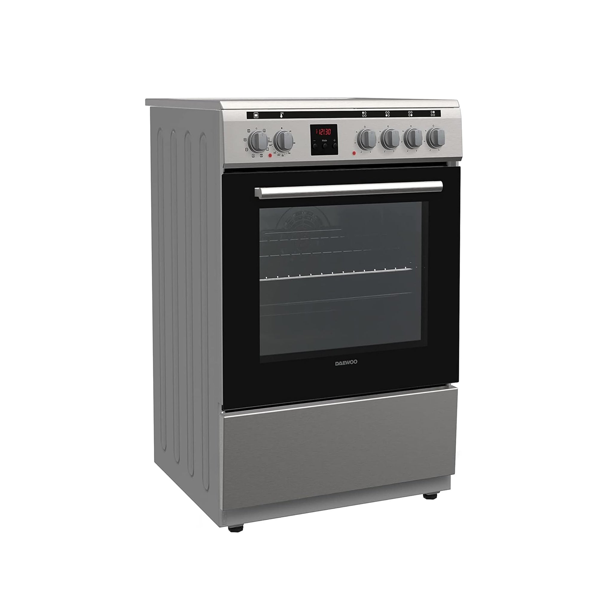 Daewoo Freestanding Ceramic Electric Cooker 60×60cm  – 4 Zones Convection Oven Stainless Steel DCC-S664HF