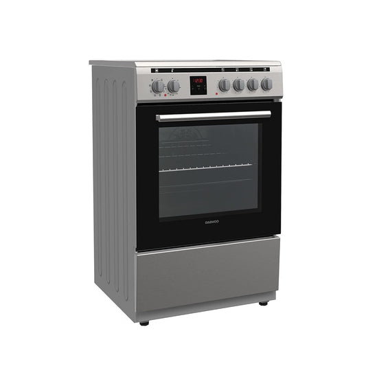 Daewoo Freestanding Ceramic Electric Cooker 60×60cm  – 4 Zones Convection Oven Stainless Steel DCC-S664HF