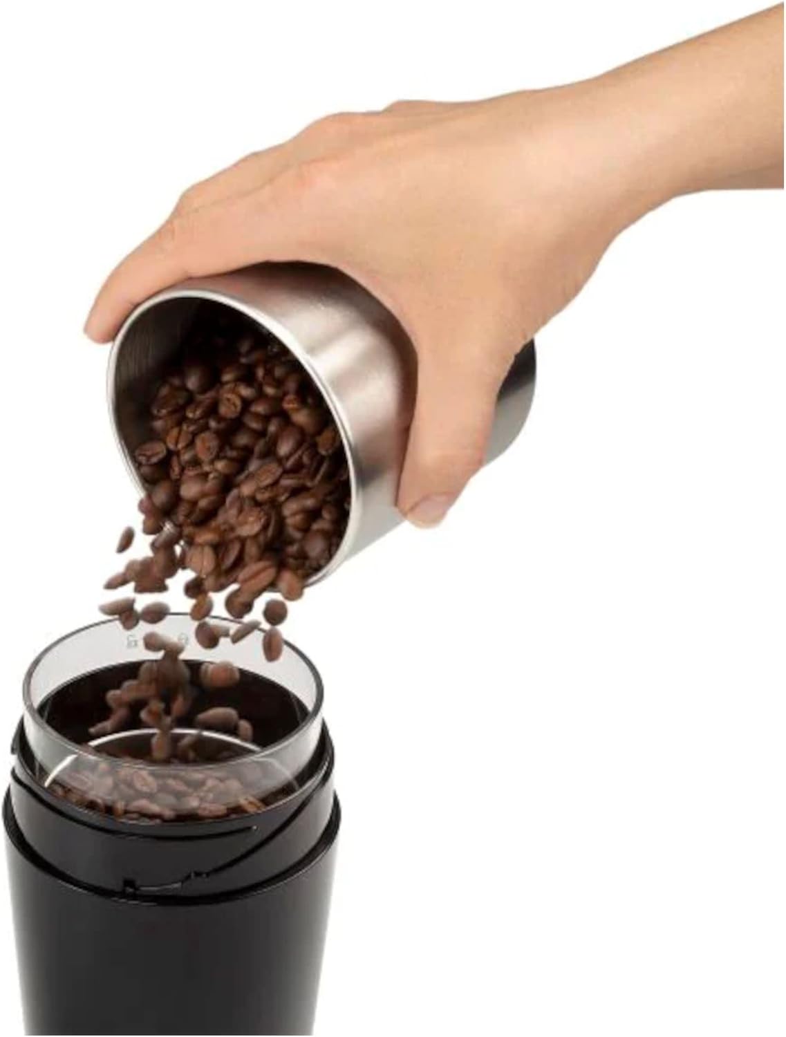 De'Longhi Electric Coffee & Spices Grinder Mill With Stainless Steel Blade , & 3 Grinding Level Settings , 12 Cups Capacity , KG210 , Black