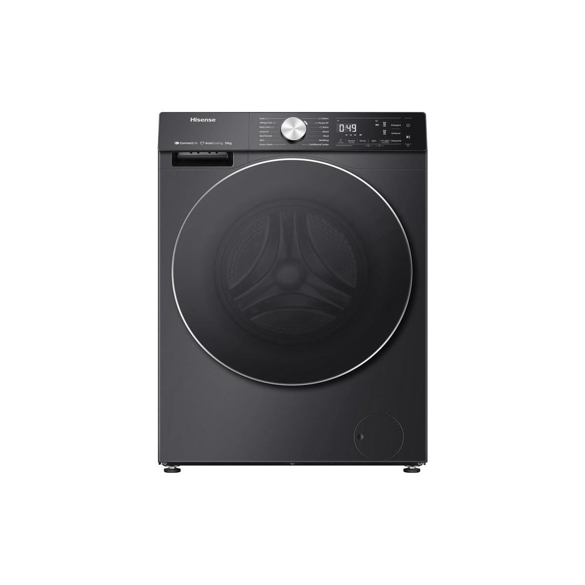 Hisense 5S Series Front Load Washing Machine 12kg 1400RPM Auto Dose WiFi WF5S1245BB Black