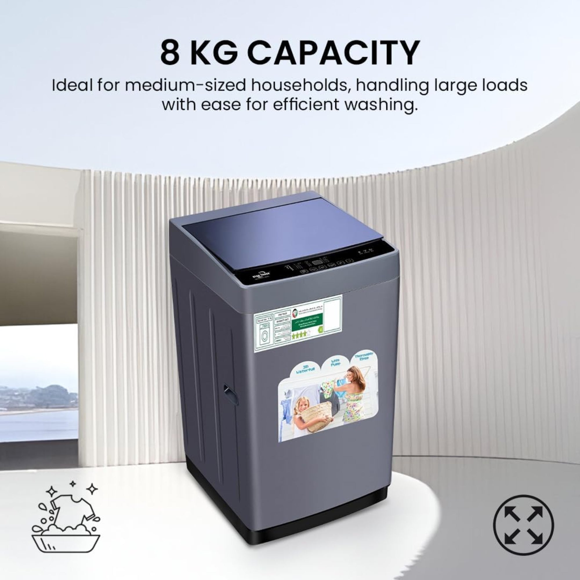 Star Track 8KG Top Load Fully Automatic Washing Machine with Inverter Technology & Digital Control SW-800ATT1-SK(T) (GRAY)