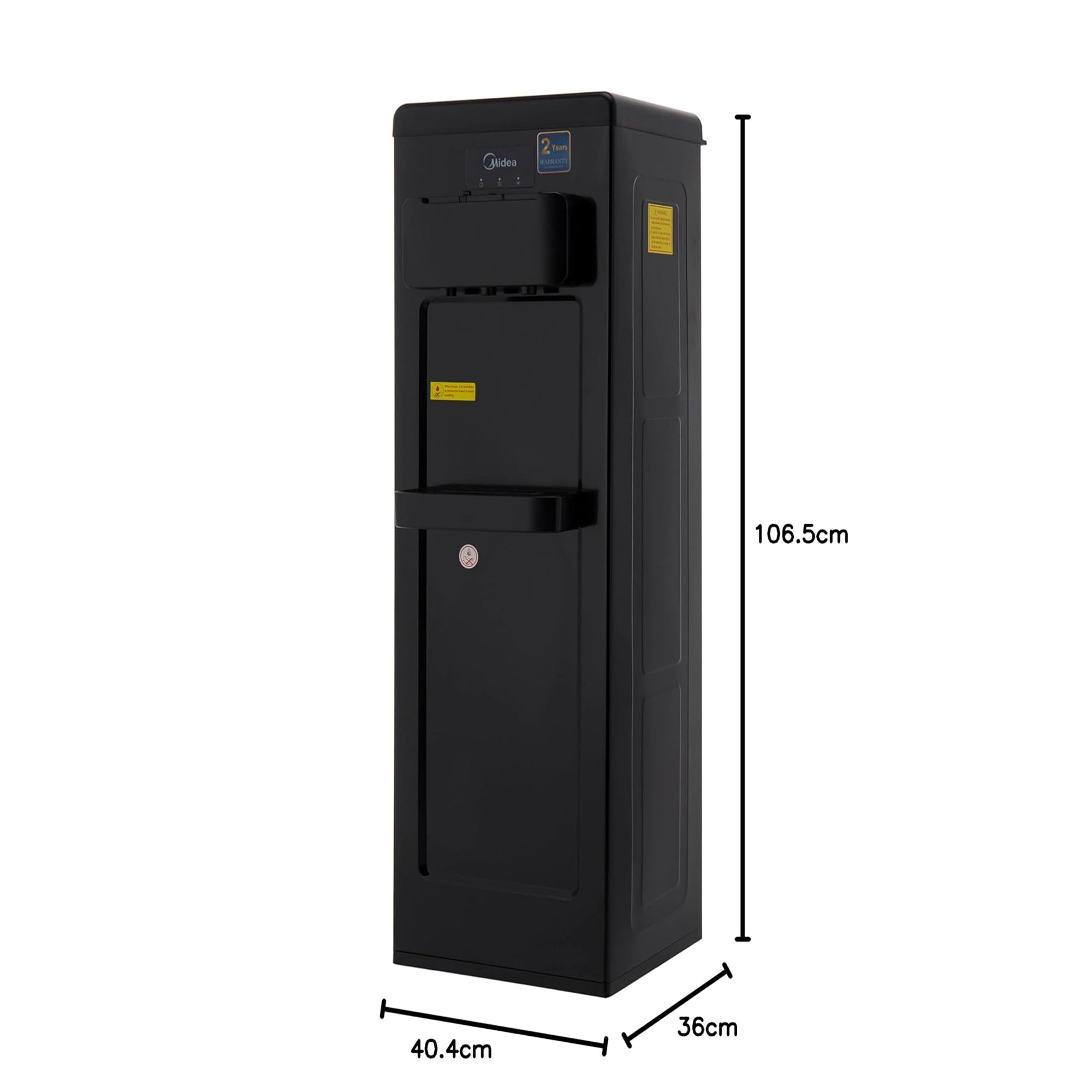Midea Top Load Water Dispenser – Hot Cold & Ambient Child Lock Stainless Tank YL1917SAE-BK (Black)