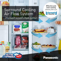 Panasonic Side by Side Refrigerator 734 L – Inverter Compressor Surround Cooling & 10-Year Warranty NR-BS734MSAE