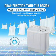 Star Track 7KG Twin Tub Semi-Automatic Washing Machine with Spin Dryer & Lint Filter – SW-700W1TK (WHITE)