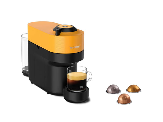 Nespresso Vertuo Pop Coffee Machine by Nespresso - Vibrant Mango Yellow Design, Automatic Capsule System, UAE Version