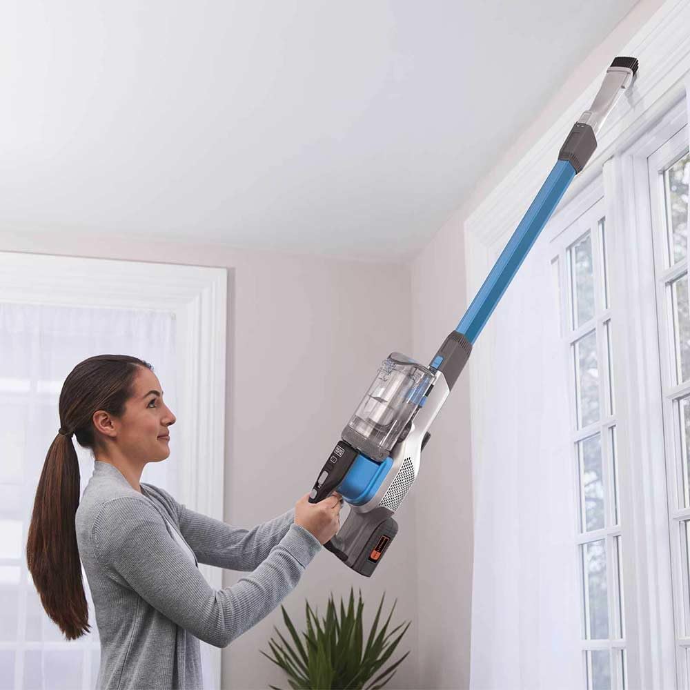 Black & Decker 36V 72Wh Cordless Stick Vacuum Cleaner 4in1, With 2.0Ah Lithium-Ion Battery, 40AW Suction Power, 750ml Dust Bowl A 80% Carpet Pickup POWERSERIES Extreme BHFEV362D-GB