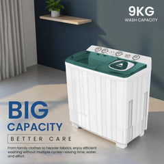 Star Track 9KG Twin Tub Semi-Automatic Washing Machine with Spin Dryer & Transparent Lid – SW-900G1TK (WHITE)