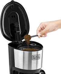 Black+Decker 750W 10 Cup Coffee Maker/Coffee Machine With Glass Carafe For Drip Coffee, Silver/Black - Dcm750S-B5, 2 Years Warranty