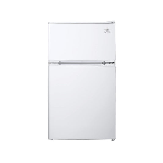 evvoli Top Mount Refrigerator 100 L – Adjustable Legs Interior Light & Manual Defrost EVRFM-100W