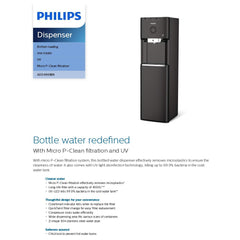 Philips Bottom Load Water Dispenser – Hot Cold Ambient UV Sterilization Micro P-Clean Filtration ADD4968BK/56 (Black)